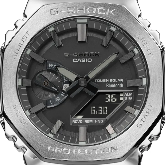 CASIO 卡西歐】G-SHOCK八角金屬雙顯錶(GM-B2100D-1A) - momo購物網