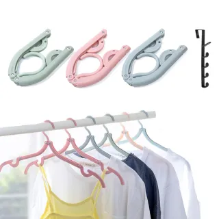 【JUXIN】二段式可折疊伸縮衣架15入組-贈掛鉤置物架(折疊式衣架 迷你衣架 旅行衣架 戶外露營 防風衣架) 雙1