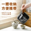 【隨地泡茶】陶瓷熊貓旅行茶具三件套組(便攜套裝 泡茶杯 露營茶具 泡茶組 泡茶壺 沖茶壺)