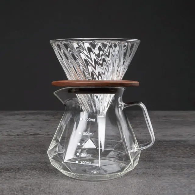 【MOREJIA】高硼硅耐熱玻璃  手沖咖啡壺套裝 濾杯 咖啡壺 分享壺 咖啡分享壺 玻璃壺(白色)