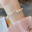 【Jpqueen】水晶交錯粉珍珠可伸縮串珠手鍊(3色可選)