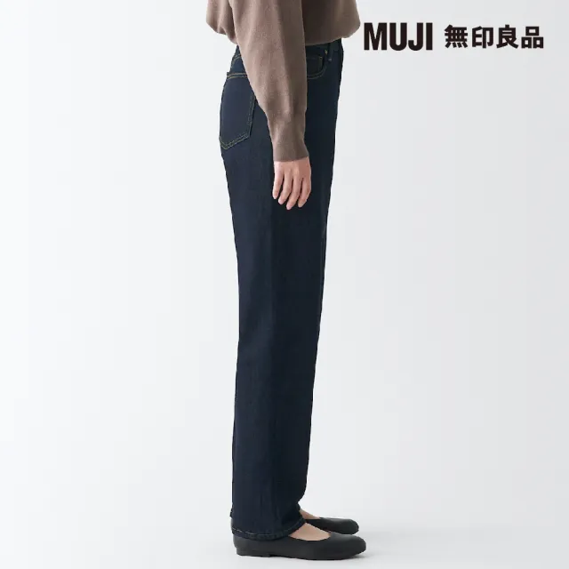 【MUJI 無印良品】女有機棉丹寧直筒褲(暗藍)