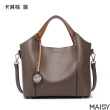 【MAISY】歐美流行風格牛皮子母手提包(現+預  黑色／卡其棕／灰色／紫色／綠色)