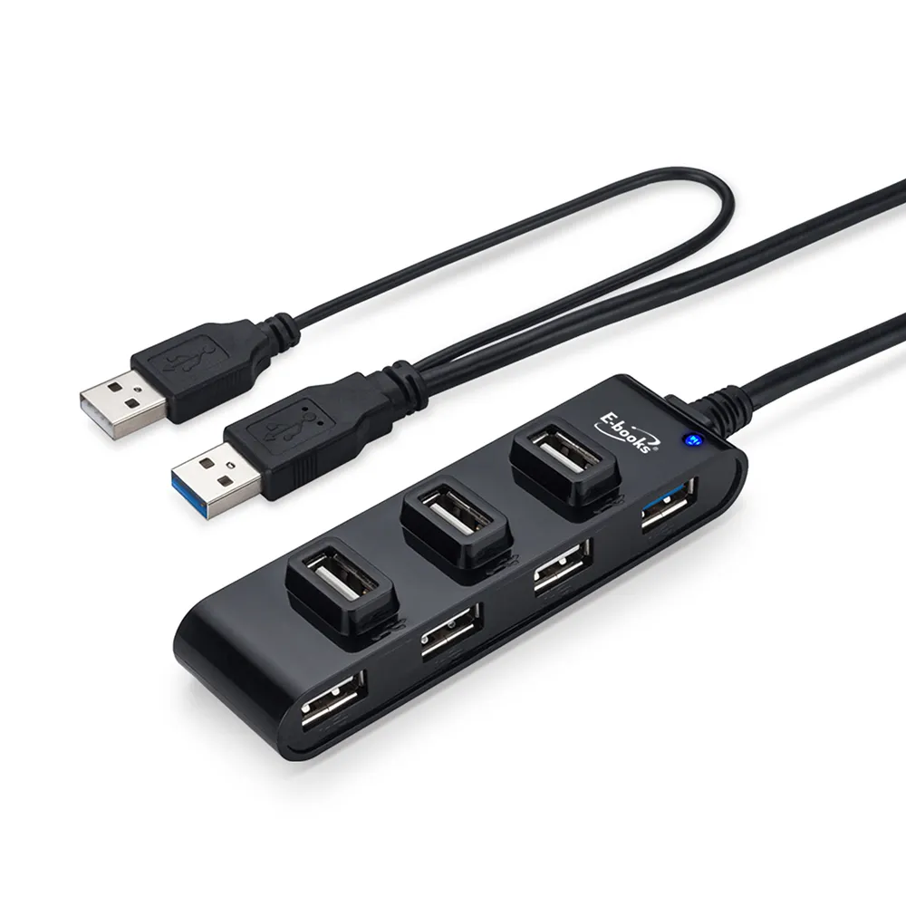 【E-books】H21 長線型USB 3.2獨立電源7孔集線器1M