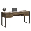 【AT HOME】書桌椅組-5尺胡桃色USB四抽收納書桌/電腦桌/工作桌+升降椅 現代鄉村(雅博德)