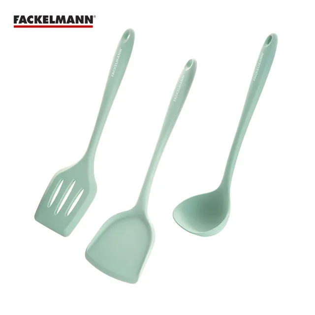 【Fackelmann】全矽膠餐廚配件3件組(湯勺+漏鏟+鍋鏟)