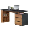 【AT HOME】書桌椅組-5尺鐵刀柚木色收納書桌/電腦桌/工作桌+升降椅 現代工業(約翰)