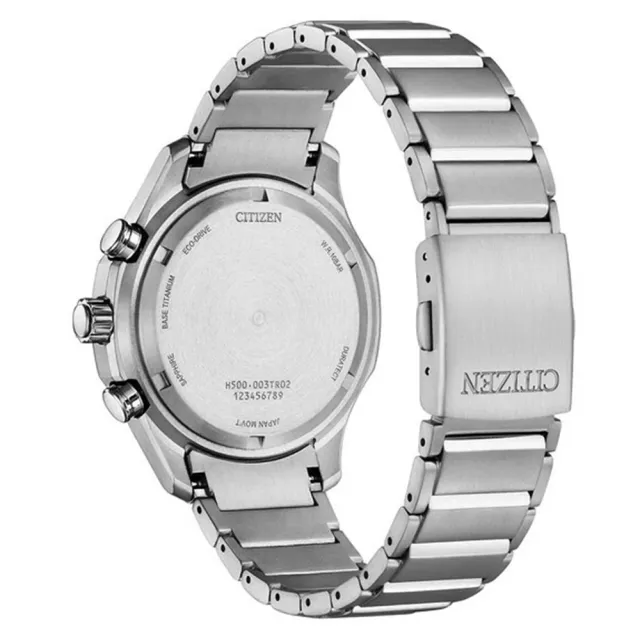 【CITIZEN 星辰】光動能三眼計時鈦金屬手錶-43mm/綠 雙11 送禮(AT2530-85X)