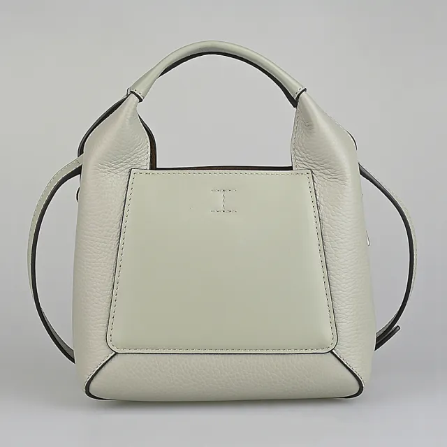 【FURLA 芙拉】FURLA Gilda鋼印LOGO小牛皮掛鉤扣式手提/斜背托特包(迷你/大理石白x棉花糖白)
