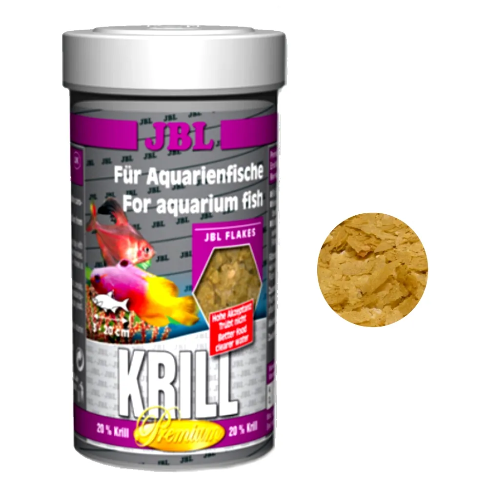 【JBL 臻寶】德國 南極蝦薄片飼料Krill 250ml 豐富蛋白質.不飽和脂肪酸及胡蘿蔔素(海水魚開口首選)