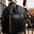 【MoonDy】後背包 編織包 男生包包 大學生後背包 大容量包包 書包 韓國包包 電腦包 筆電包 黑色軟皮包包