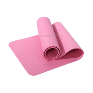 【Crazy yoga】NBR高密度瑜珈墊-10mm-贈綁帶+網袋(防滑瑜珈墊 10mm瑜珈墊)