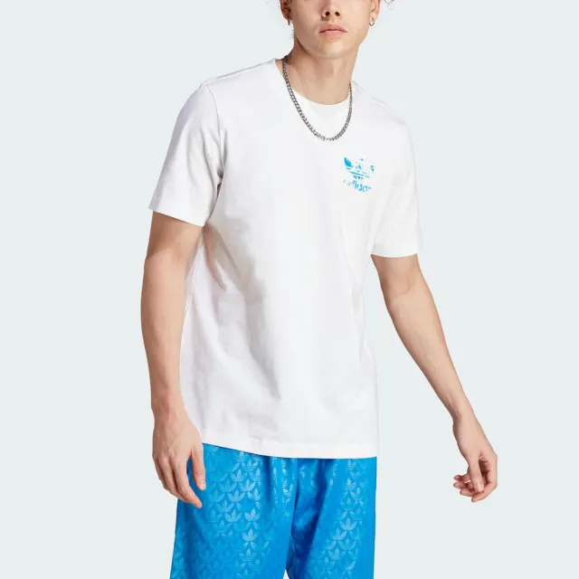 【adidas 愛迪達】TS Cloud Tee 男 短袖 上衣 T恤 亞洲版 經典 三葉草 寬鬆 純棉 白(II8169)