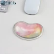 【UniSync】水晶果凍感心形軟Q冰涼減壓手腕托/滑鼠墊 粉色塗鴉