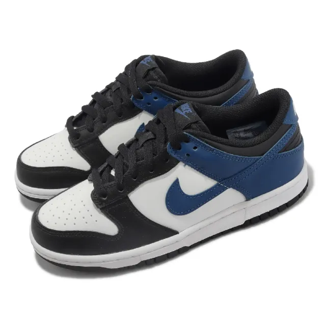 NIKE 耐吉】休閒鞋Dunk Low GS 女鞋大童鞋白黑藍Industrial Blue 經典