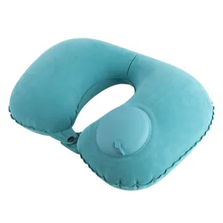【芊芊居家】充氣U型枕 按壓式充氣枕 附贈收納袋(頸枕 車用靠枕 午睡枕)