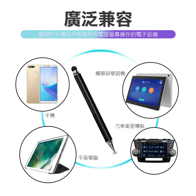 【JUXIN】2入組-二合一手寫觸控筆 電容筆(筆型觸控筆 螢幕書寫 螢幕觸控 平板 手機)