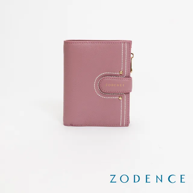【ZODENCE 佐登司】LIS進口牛皮三層短夾(藕紫)