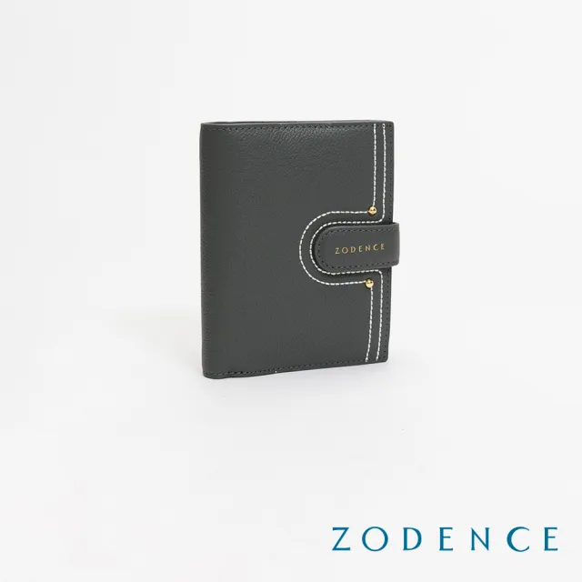 【ZODENCE 佐登司】LIS進口牛皮三層短夾(鐵灰)