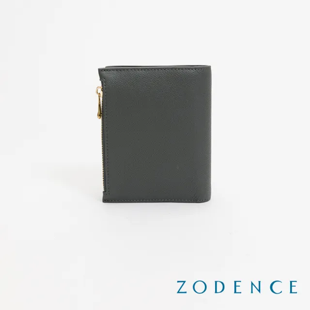 【ZODENCE 佐登司】LIS進口牛皮三層短夾(鐵灰)