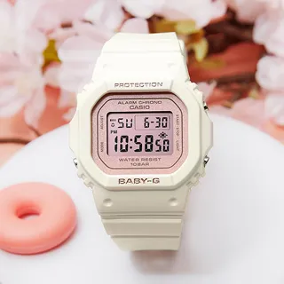 【CASIO 卡西歐】BABY-G 春日色彩珠光面電子手錶-櫻花粉紅(BGD-565SC-4/速)