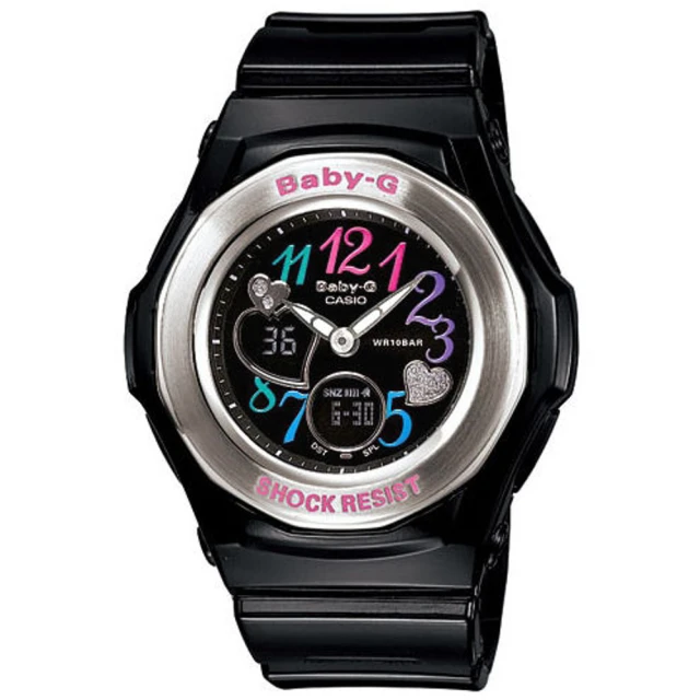 BABY-G 彩色心情時尚雙顯錶-黑(BGA-101-1BDR)