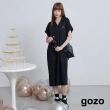 【gozo】gozo繡花顯瘦翻領連袖洋裝(兩色)