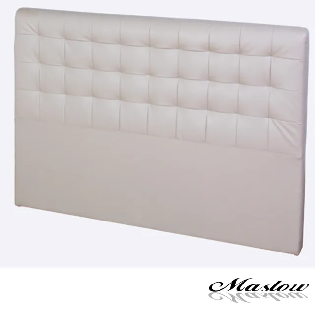 【Maslow】時尚格紋皮製3.5尺單人床頭-卡其