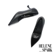 【HELENE_SPARK】極簡美學純色羊皮尖頭高跟鞋(黑)