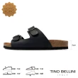 【TINO BELLINI 貝里尼】男款 休閒牛皮寬帶舒適涼拖鞋HM0O005(黑)