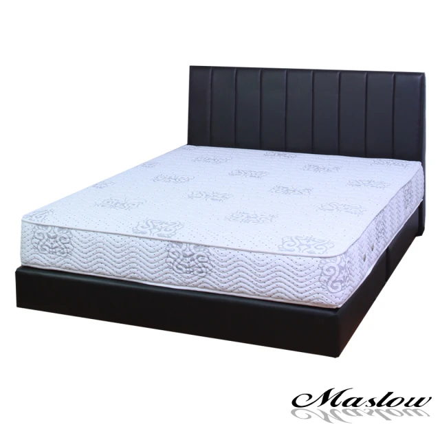 【Maslow】簡約線條黑色皮製3.5尺單人床組