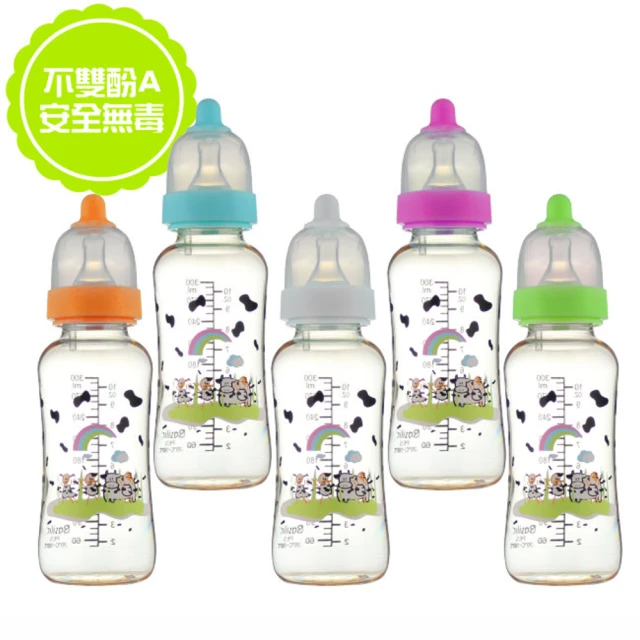 【貝喜力克】防脹氣PES葫蘆型奶瓶300ml(2入)