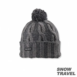 【SNOW TRAVEL】圓球防風保暖羊毛帽(深灰)