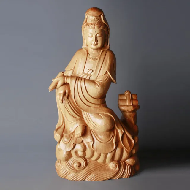 【荒木雕塑藝品】慈悲觀音(1.6尺 千年檜木)