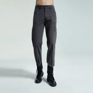 【BOBSON】男款貼袋直筒褲(深灰91)