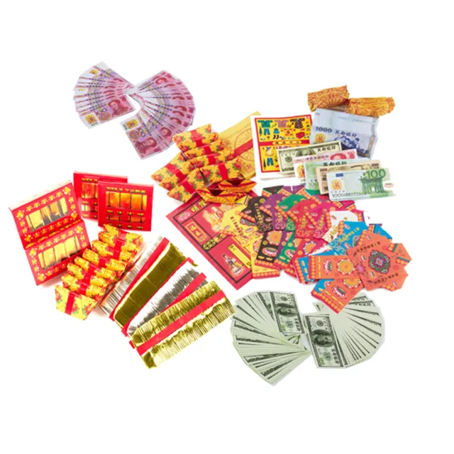 【金發財金紙】中秋豐富祭祖全組-多衣多錢+元寶金條組+冥國美金人民幣(金紙 -中秋團圓祭祖必用)