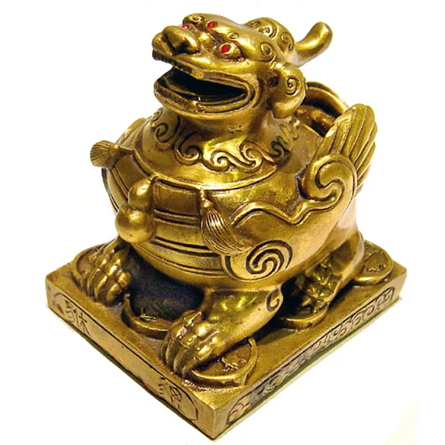 銅細工 親子貔貅造像高彫 開運財運置物 無銘 極上質 長さ約