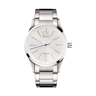【瑞士 CK手錶 Calvin Klein】白色鋼帶CK經典LOGO男錶(K2241120)