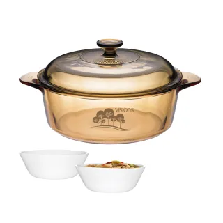 【CorelleBrands 康寧餐具】2.25L晶彩透明鍋-樹影