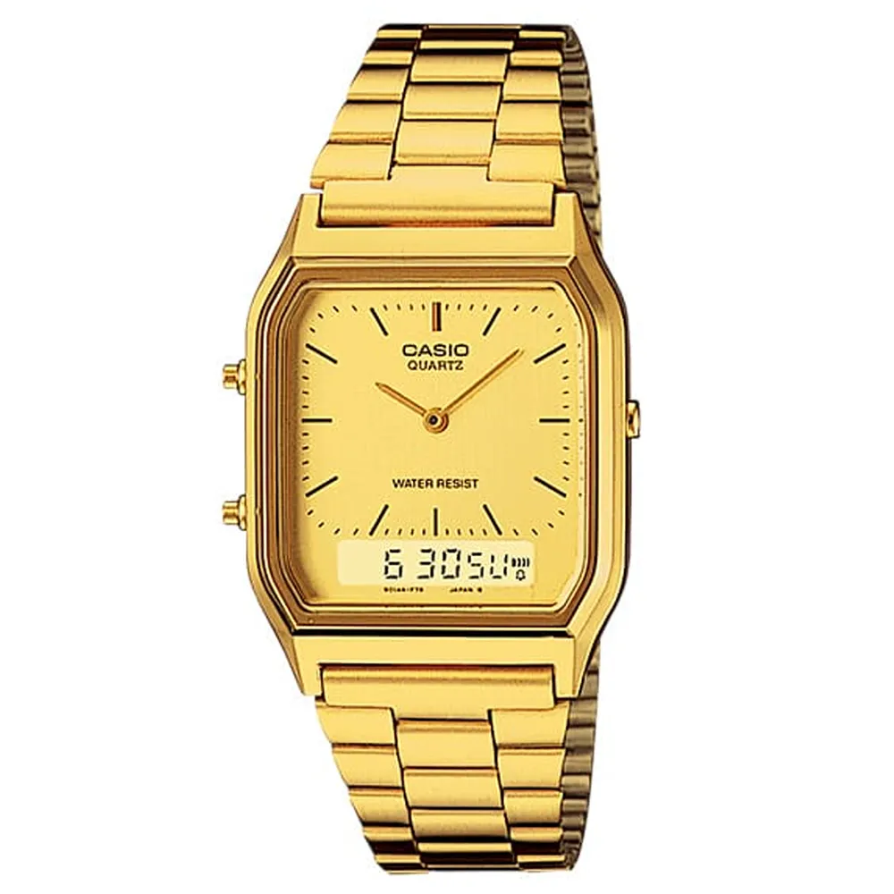 【CASIO 卡西歐】金色年華成熟都會時尚腕錶(AQ-230GA-9)