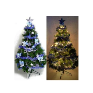 【摩達客】台灣製-6尺-180cm特級白色松針葉聖誕樹(含紅金色系/含燈2串/附控制器跳機/本島免運費)