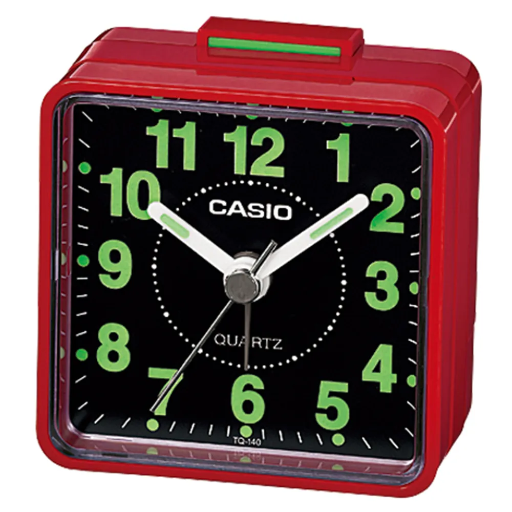 【CASIO 卡西歐】復古造型輕巧指針鬧鐘(紅-TQ-140-4)