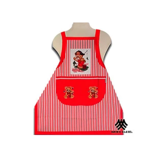 【M.B.H―釣魚熊】純棉精緻圍裙(紅)