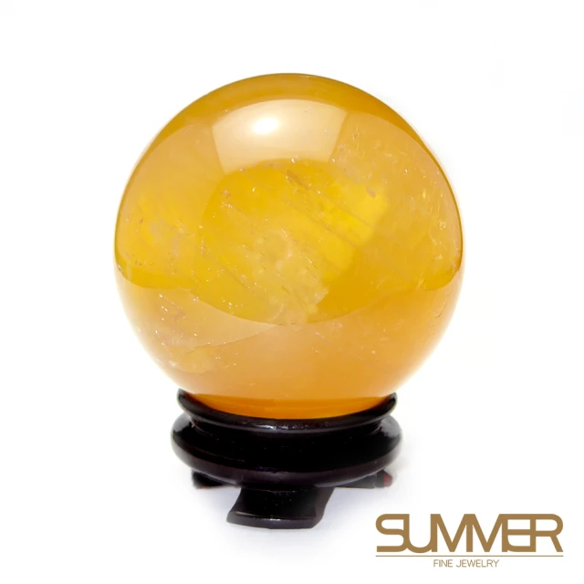 【SUMMER寶石】有球必應-天然頂級清透黃冰晶球/黃冰洲球60mm以上(隨機出貨)