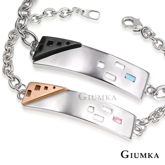 【GIUMKA】手鍊．情侶．幾何戀曲．黑/玫(情人節禮物)