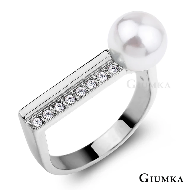 【GIUMKA】戒指．防小人尾戒．單顆珍珠D型．銀色(送禮)