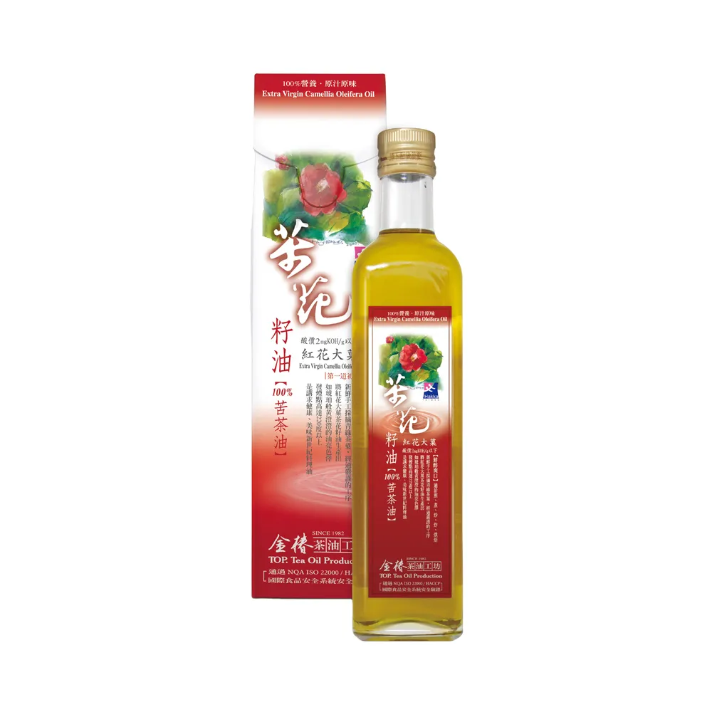 【金椿茶油工坊】紅花大菓苦茶油500mlx2瓶(吃得美味的新世紀健康油)