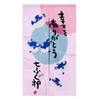 【棉花田】幸福魚日式印花長門簾(85x150cm)