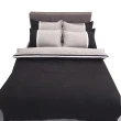 【LUST】素色簡約 極簡風格/巴洛克《四件組B》100%純棉/雙人床包/歐式枕套X2 含薄被套X1(台灣製造)
