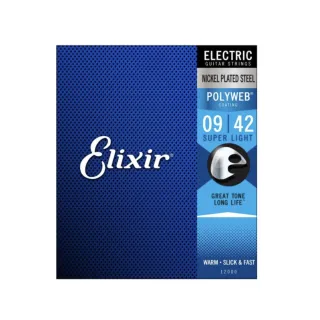 【Elixir】12000 Super Light Polywb 厚包覆 電吉他弦 9-42(原廠公司貨 商品保固有保障)